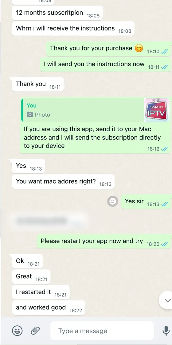 Screenshot: WhatsApp-Chat mit dem Strong 8K Support (1)