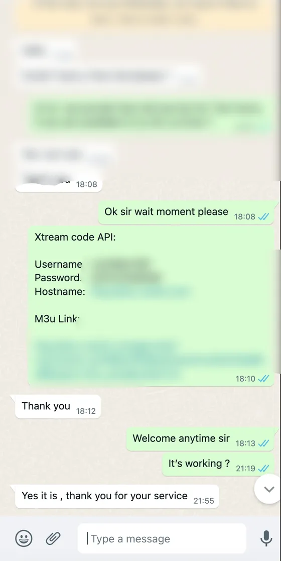 Screenshot: WhatsApp-Chat mit dem Strong 8K Support (4)